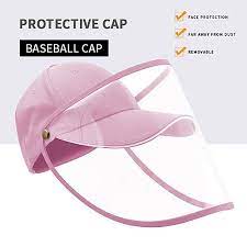 Protection Full Face Baseball Cap Transparent Hat Helmet Isolation Respirator Spittle Safety Work Protection Face Cap Anti Dust Anti Wind Dust Adjustable Remova Face Shield Masks Cap Face Visor