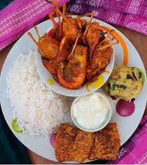 Food Love On Instagram Prawn Curry Alu Chokha Fish Fry Rice Curd Homecooking Shrimp Prawns Indian Fried Fish Prawn Curry Food