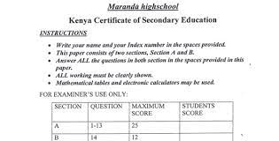 Maranda High Form 4 Physics Paper 2 Mid Term 2 2019 Muthurwa Com Physics Paper Physics Midterm