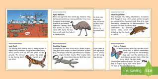Australia, officially known as the commonwealth of australia, is an island nation in oceania. Amazing Australian Animal Fact Cards Teacher Made