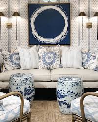 Blue And White Chinoiserie Chic Modern White Living Room White Room Decor Home Decor
