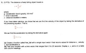 Bt filling in the values of g and t, the equation becomes distance = 1/2 * 9.8 m/s^2 * (3 s)^2. The Distance A Freely Falling Object Travels Is X Chegg Com
