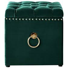 Get 5% in rewards with club o! Posh Living Markella Velvet Storage Ottoman In Hunter Green Gold So82 02hg Cx