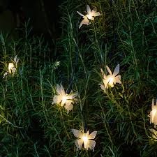 For decorative string lights, you can take lemontec 20 feet 30 led water drop solar fairy lights and fule light outdoor led 48 feet string lights. 10 Butterfly Led Solar Fairy Lights Lights4fun Co Uk