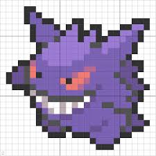 94 Gengar Pixel Art Minecraft Pixel Art Pixel Art Design