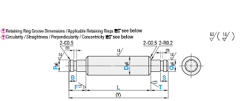 Rotary Shafts Both Ends Stepped With Retaining Ring Groove