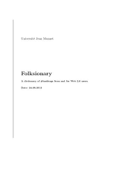 Thank you for being here! Folksionary