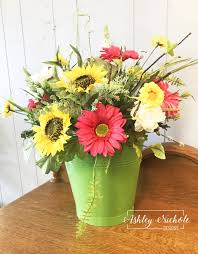 Arrangement Green Half Pail With Floral Floral Arrangements Arrangement Floral