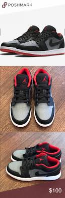 Air Jordan 1 Low Black Cool Grey Gym Red In 2020 Air Jordans Shoes Sneakers Worn
