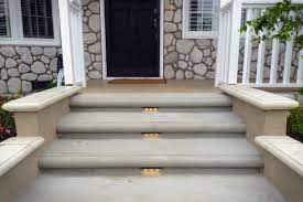 Concrete Entryway Remodel Landscape Lighting Installation Front Porch Steps Porch Steps Front Steps