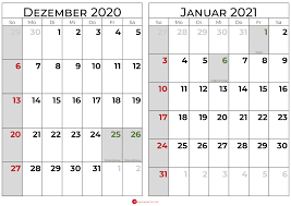 Kalender 2021 mit kalenderwochen und feiertagen in deutschland ▼. Kalender Dezember 2020 Januar 2021 Querformat Kalender Kalender Vorlagen Druckbarer Kalender