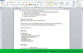 Solved Craft Up To A One Page Double Spaced Write Up Of The Statistical Results Solutionzip Double Space Spss Analysis Null Hypothesis