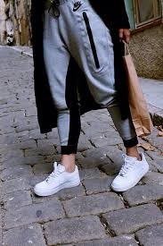 Black Air Forces Outfit Air Force One S With Nike Joggers Nike Air Force Outfit Nike Air Force 1 Outfit Nike Tech Fleece Pants