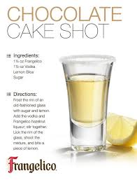 Chocolate Cake Shots Frangelico Vodka Lemon And Sugar Chocolate Cake Shot Cake Shots Fun Drinks