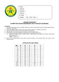 Soal ips kelas 3 sd bab 1 lingkungan alam dan buatan dan. Lembar Jawaban Propinsi Fisika Ma