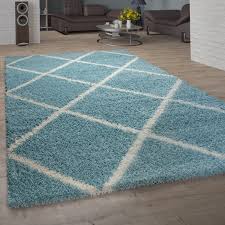 Hochflorteppiche shaggy jetzt online bei hornbach österreich kaufen. Teppich Wohnzimmer Hochflor Shaggy Skandi Design Mit Rauten Muster Modern In Turkis Kaufen Bei Diva Teppich Center