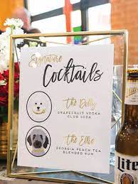 Wedding Signature Drink Sign With Pet Portraits Wedding Signature Drinks Signature Wedding Drinks Sign Drink Signs