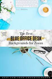 Blue Office Zoom Background 4 Virtual Photos For Video Call Professional Background Online School Stock Photo Digital Download Virtual School Online School Blue Office