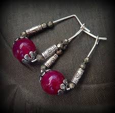 Invierno Berry plata cuentas pendientes aro