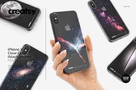 Iphone X Clear Case Mockup Set Black Clear Cases Iphone Case