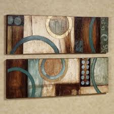 Cream Brown Turquoise Wall Decor Canvas Wall Art Set Art Abstract Art Painting