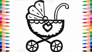 How To Draw A Baby Stroller Step By Step Easy Drawings Art Draw
