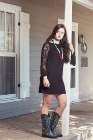 Black And Turquoise Cowgirl Boots By Black Star Little Black Dress Country Outf Cowboy Outfits For Women Cowgirl Outfits For Women Dresses With Cowboy Boots