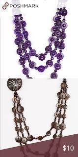 Purple And Brown Wood Necklace And Earring Set Earring Set Wood Necklace Necklace