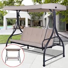 The canopy fits perfectly the frame above the swing and provides the necessary shadow for the hot summer days. Costway Converting Outdoor Swing Canopy Hammock 3 Seats Patio Deck Furniture Beige Target