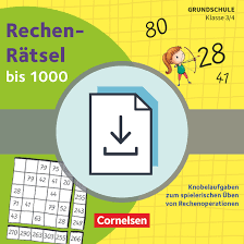 In ganz europa und inzwischen auch vielen ländern aus amerika und asien gehen am kängurutag schülerinnen und schüler der 3 13. Ratseln Und Uben In Der Grundschule Rechen Ratsel Bis 1000 Knobelaufgaben Zum Spielerischen Uben Von Rechenoperationen Kopiervorlagen Als Pdf Klasse 3 4 Cornelsen