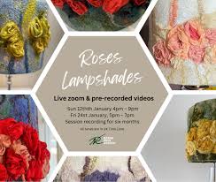 Silk Rose Lampshade: An Online Wet Felting Workshop Jan 2025