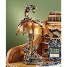 Design Toscano Cl5559 Dragon Strike Illuminated Sculpture Table Lamp Medieval Decor Dragon Decor Decor Display