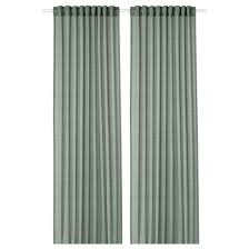 Hilja Gardiner 1 Par Gragron Ikea Morklaggningsgardiner Hangande Gardiner Gardinstang