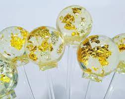 Gilded Champagne Lollipops Edible Gold Vintage Confections Luxury Candy