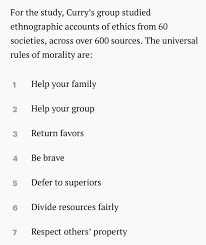 An Oxford Researcher Says There Are Seven Moral Rules That Unite Humanity Moral Code Resolving Conflict Morals