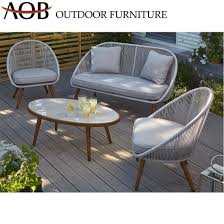 Hot Item Chinese Modern Garden Sectional Outdoor Rope Wicker Chair Backyard Patio Furniture Set Sofa Garden Sofa Set Patio Furnishings Rattan Garden Furniture