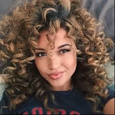 Curly Dark Hair With Blonde Highlights Curly Hair Styles Naturally Hair Styles Natural Hair Styles