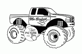 Monster truck crushing a car. Easy Dragon Monster Truck Coloring Pages