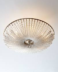 John Richard Collection Beaded Crystal Six Light Semi Flush Ceiling Fixture