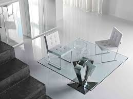 Modern dining room table, rectangle kitchen table for 2 or 4 person, with tempered glass table top,wood printed sturdy metal legs,coffee table for dining room,kitchen,47.2 x 27.5 x 29.5 in (l x w x h) 4.7 out of 5 stars. 40 Glass Dining Room Tables To Revamp With From Rectangle To Square