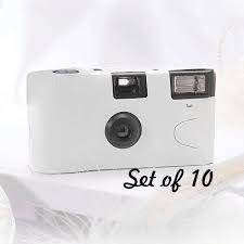 10 Disposable Cameras Wedding Favor White Camera White Wedding Photo Booth Party Single Use Set Of 10 Disposable Camera Wedding White Camera Disposable Cameras
