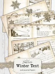 Printable Winter Book Pages Junk Journal Papers Journal Etsy Journal Paper Junk Journal Glue Book
