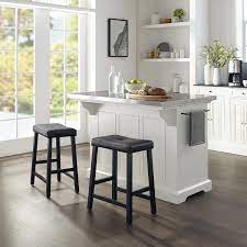 A counter stool is perfect for sitting and enjoying a casual meal at a kitchen island or countertop. Three Posts Diamondback 50 Kitchen Island Set With Stainless Steel Top Reviews Wayfair