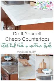 Diy Cheap Countertops With Contact Paper My Wee Abode Cheap Countertops Diy Countertops Diy Kitchen Countertops