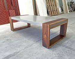 Polished Concrete And Walnut Coffee Table Projects Floatdesign Co Za Concrete Furniture Concrete Coffee Table Furniture