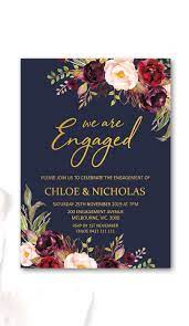 Find the perfect wedding invitation card for all your wedding events from save the date invites to the engagement, rehearsal. Navy Marsala Engagement Invitations Printable Engagement Party Etsy Engagement Party Invitations Engagement Invitation Cards Printable Engagement Party Invitations