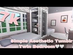 Instead, accede architecture this baby attic accommodation complete with a distinct bedchamber and a applicant closet, one bathroom, kitchen. 7k Simple Aesthetic Twin Bedroom Bloxburg Speed Build Youtube