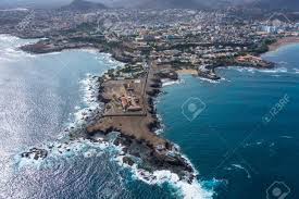 Its area is 120.6 km2 (46.6 sq mi), and its population was 131,719 at the 2010 census. Aerial View Of Praia City In Santiago Capital Of Cape Verde Stock Photo Picture And Royalty Free Image Image 50926303