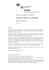 Pdf Subjective Measures Of Well Being