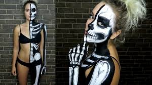 Halloween kinderschminke set gesichtsfarbe schminkset kinder schminke, halloween schminken kinder 15 farben schminkpalette + 24. Diy Halbes Skelett Halloween Make Up Valentina Vale Youtube